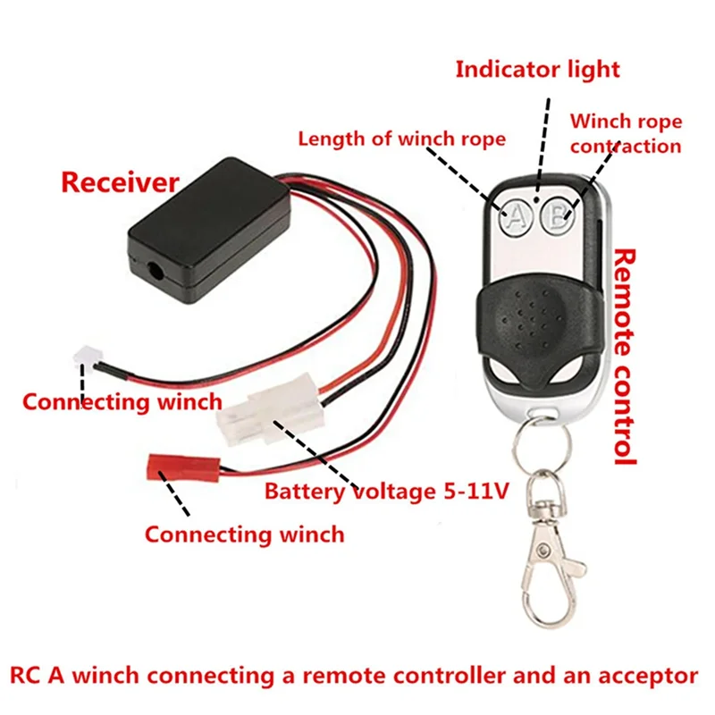

Portable Winch Remote Controller Replacement Plastic Wireless Remote Controller Remote Controller Receiver Parts-Y41A
