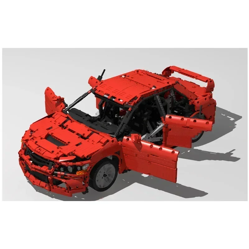 MOC-94615 Rode New Evo 9 Supercar Assemblage Stiksels Bouwsteenmodel 2341 Onderdelen Moc Creatieve Bouwsteen Speelgoed Cadeau