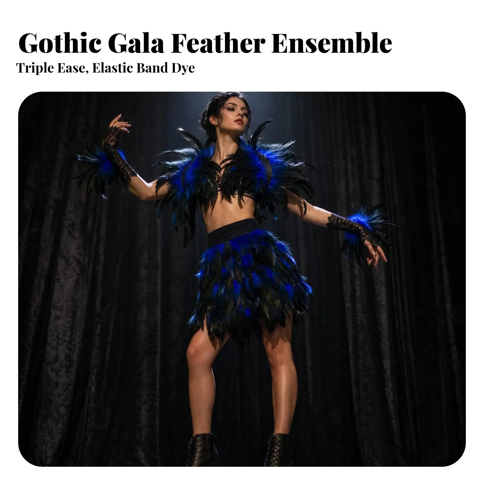 Feather Cape Outfit for Women with Elastic Waist Skirt for Costume Party and Fursuit Props