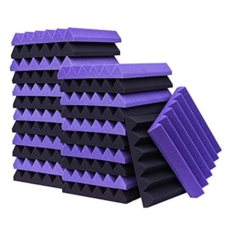 

24 Pcs Acoustic Foam Panels,Triangle Groove Studio Wedge Tiles,Fireproof Sound Panels Soundproof Foam For Wall,30X30x5cm