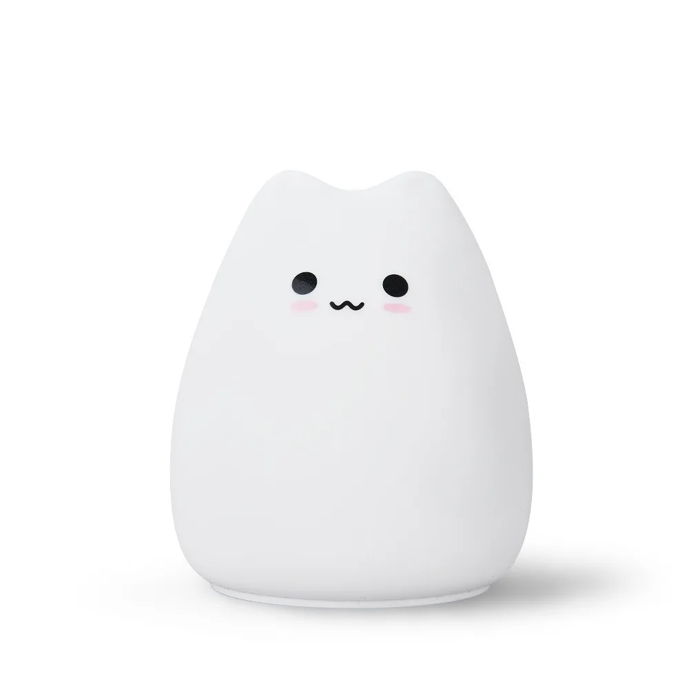 Lampada da notte a LED colorata in silicone per gatti Lampada da notte con sensore tattile LED Luce notturna colorata Lampada con sensore per interni per gatti animali morbidi