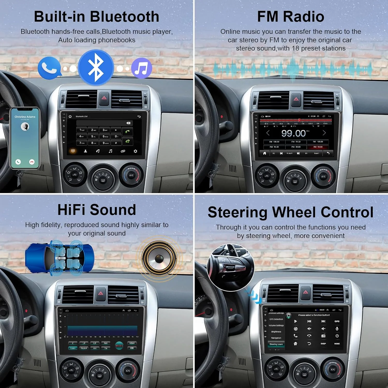 أندرويد 15 Carplay Auto Qualcomm 2K QLED شاشة مشغل راديو السيارة لشركة هيونداي i10 2019-2020 نظام تحديد المواقع ستيريو BT واي فاي 4G الملاحة DSP