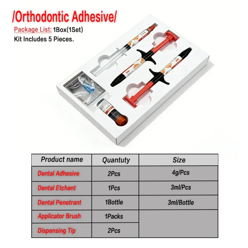 

Стоматологический комплексный ортодонтический адгезивный набор: светоотверждаемый бондинг-агент, пениетрант-активатор + аппликатор для приклеивания ортодонтических брекетов