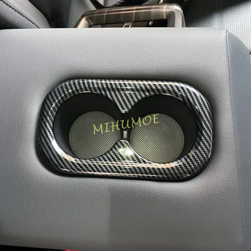 

For Honda CR-V CRV 2023 2024 2025 Carbon Fiber Rear Seat Cup Holder Cover Trims Accessories