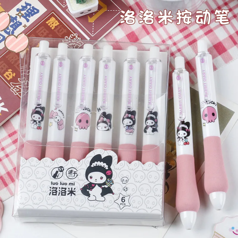 48 Pcs Cartoon Neutral Pen Water Fat Head Gel Pens Soft Grip Smooth Speed Dry Head Student Brush Question Cute