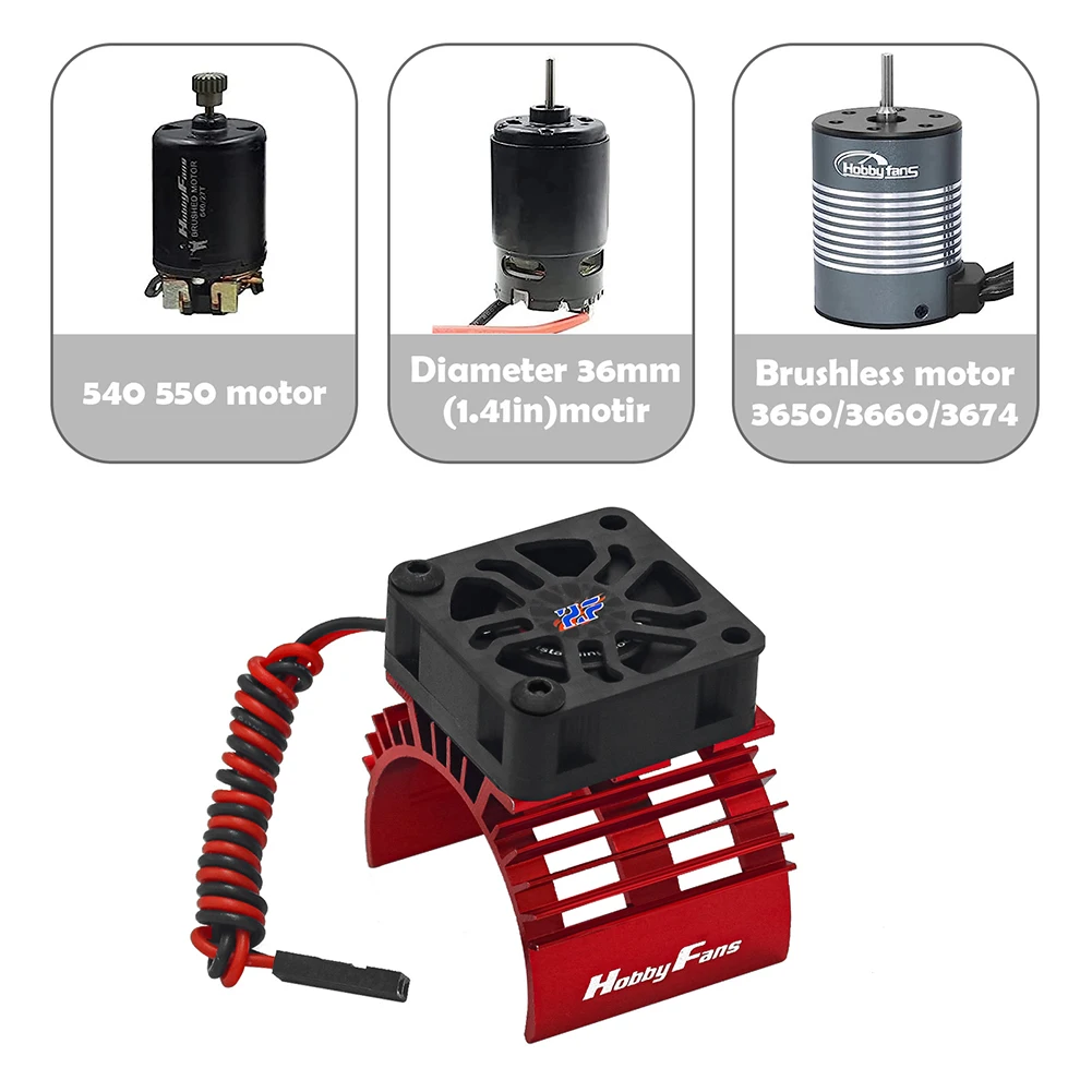 Ventola di raffreddamento RC da 30 mm con copertura in fibra di carbonio Ventola di raffreddamento del motore senza spazzole per auto RC 1/8 1/10 540 550 F540 3650 3660 Motore