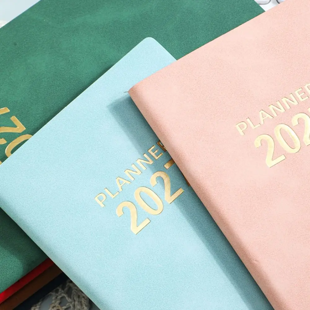 Portable A6 2027 Schedule Book Planner Reminder Textured PU Daily Planner Book To Do List Calendar Book Students