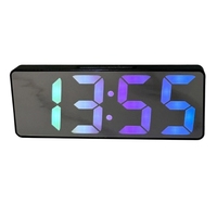 Modern Mirrored Finish Digital Alarm Clock Double Power Supply Snoozes Function