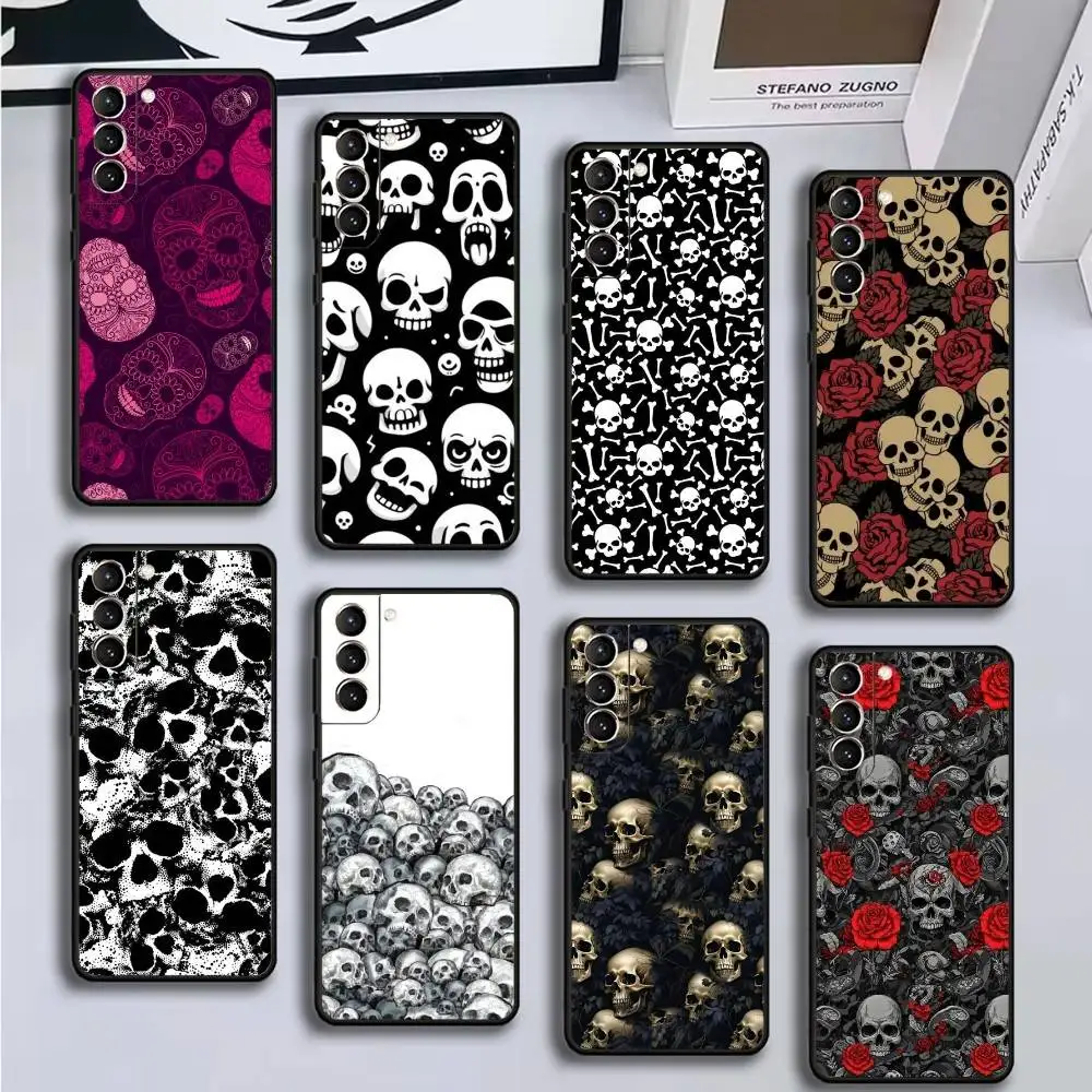 

Skull Pattern Phone Case For Samsung GalaxyA13,21s,22,31,32,52,53,71,72,73,Soft Black Cover