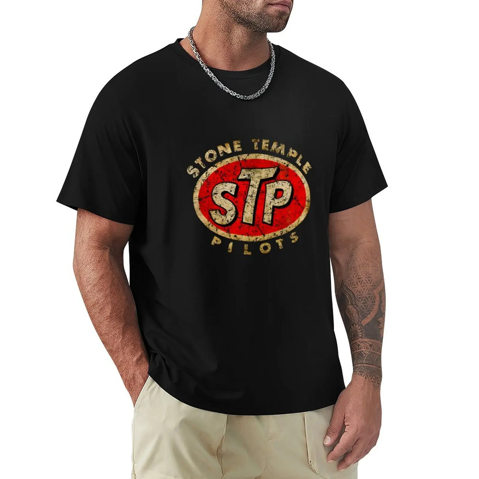 

STP Stone Pilots T-Shirt man t shirt Aesthetic clothing T-shirts for men cotton