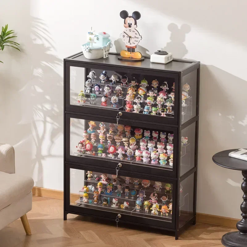 Figure Display Cabinet With Lock Transparent Pain Cabinet Suitable For  Model Building Block Toy Storage Rack E-sports Room