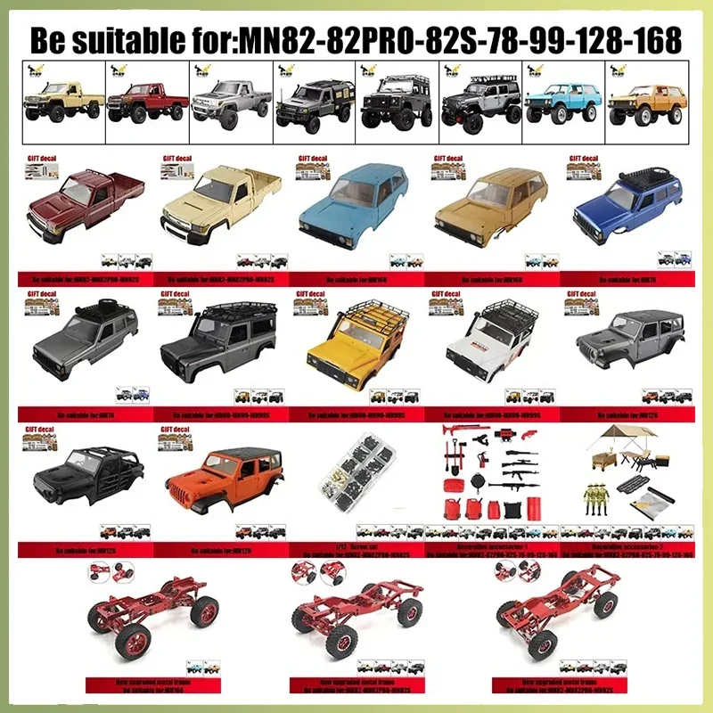 

MN MN82-82PRO-82S,MN78,MN99-99S,MN128,MN168。Original body shell with decorative stickers, new upgraded metal frameHigh quality