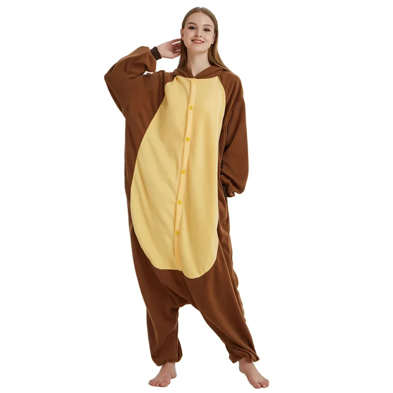 HKSNG New Adult Animal Brown Bear Kigurumi Onesies Pajamas Good Quality Cartoon Cosplay Costumes Jumpsuits Party Homewear