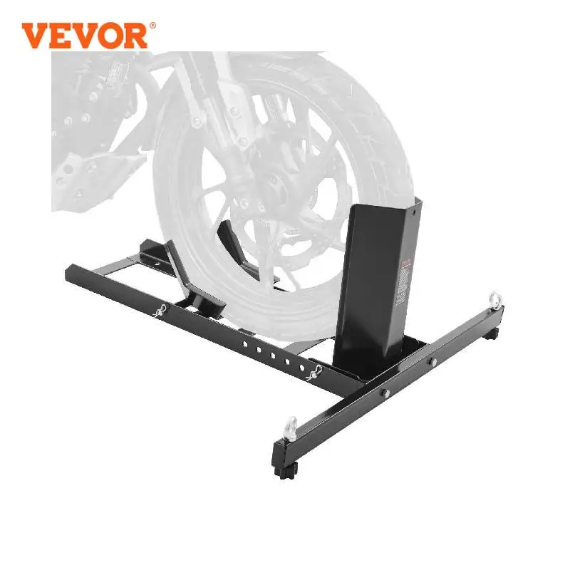 VEVOR Motorcycle Wheel Chock Upright 1800 lbs Heavy-duty Steel Motorcycle Front Wheel Stand with Adjustable Holes For Motorcycle