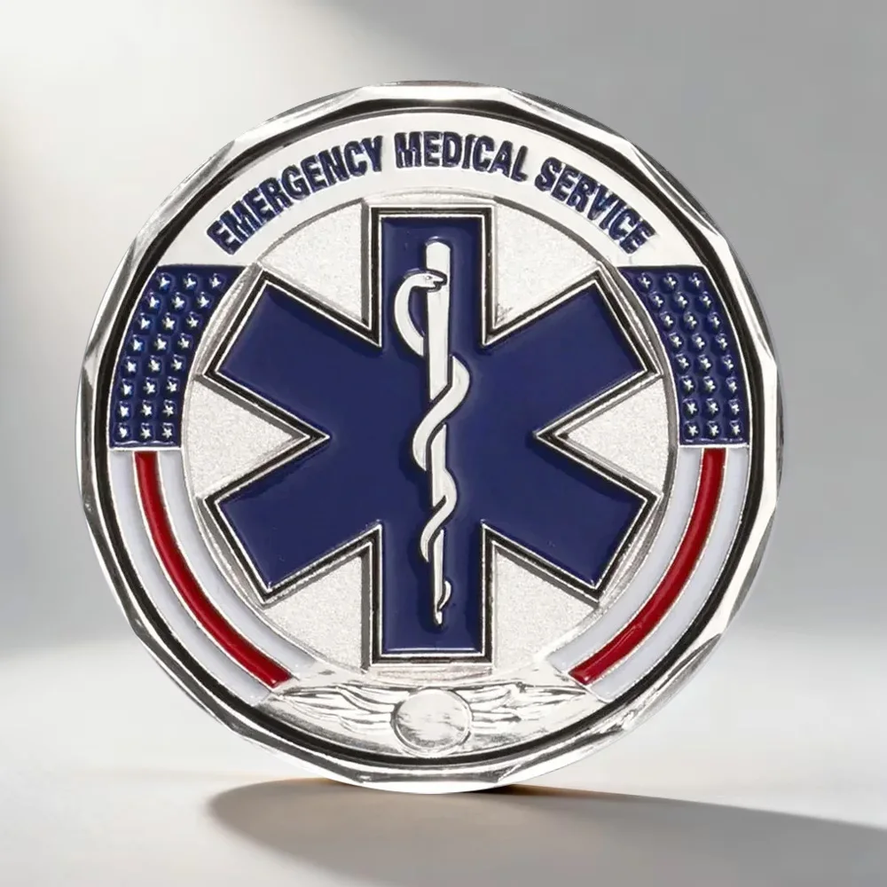 Emergency Medical Services EMS Silver Plated Souvenir Coin First Response Collection Art Commemorative Coin