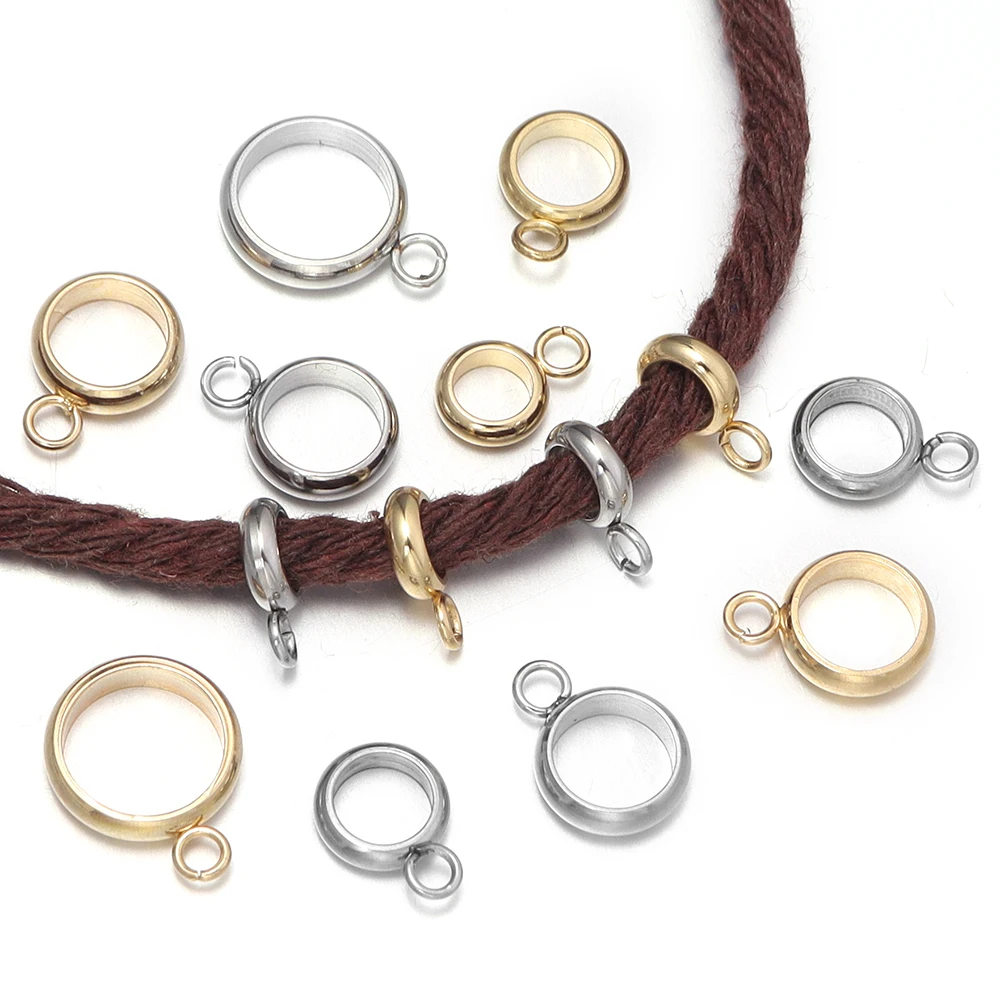 10 Stück/Set Edelstahl-Anhängerverbinder, Goldfarbene Anhänger-Clipringe für DIY-Halsketten, Schmuckherstellung