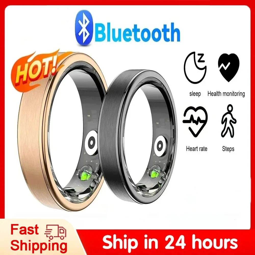 2024 R02 Smart Ring Men Heart Rate Health Monitor Smartring Man Women IP68 Waterproof Sports Smart Rings for Android IOS