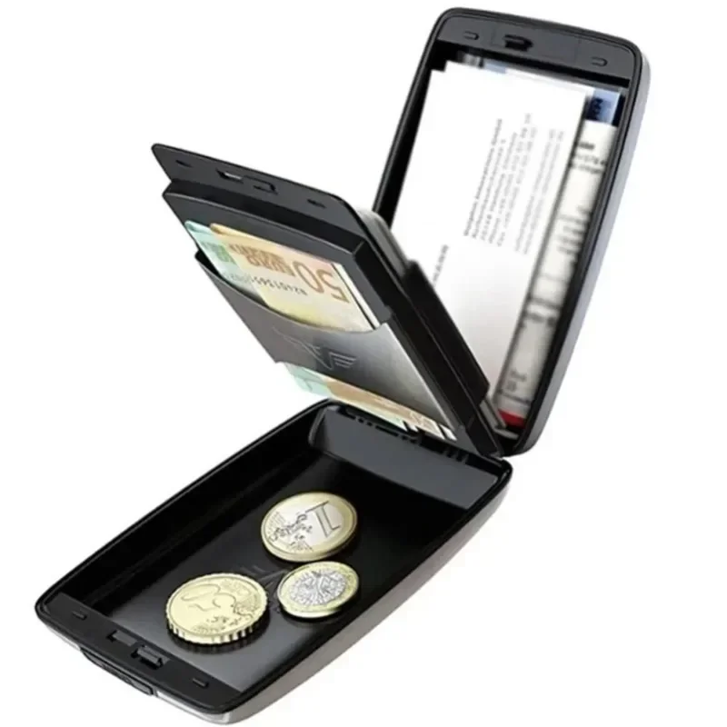 

Unisex Multifunctional Wallet Anti-RFID Metal Alloy Purse Credit Holder Cardcase Bundle Money Clip Men Women Girl Coin Wallet