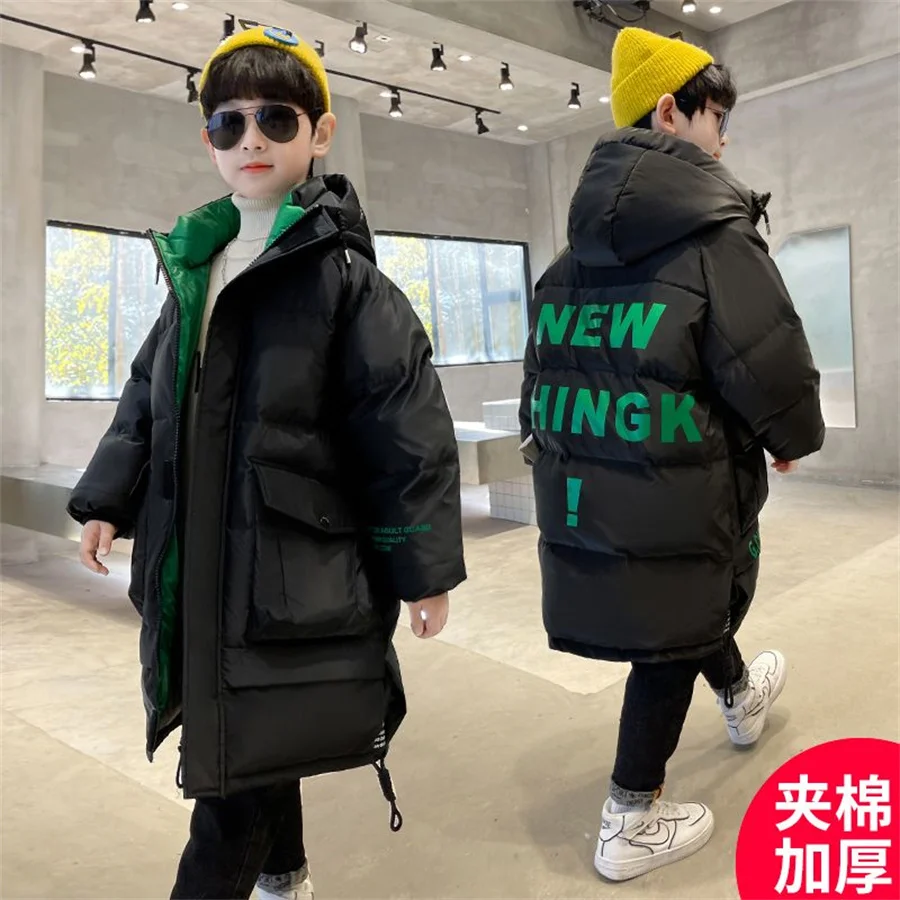 Children`s Winter Jacket for Boy Outerwear Kids Overall Warm Thickening Clothing Boy Outerwear Parka Teenager Coat Clothes 4-15Y