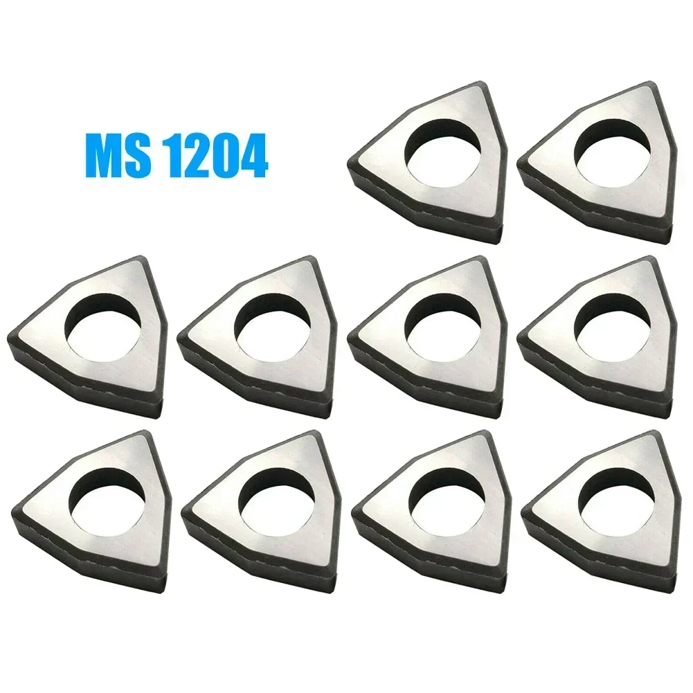 10Pcs MW0804 MS1204 MC1204 Turning Tool CNC Carbide Insert Blade Shims Carbide Shim Trigon Workshop Turning Tools Accessories