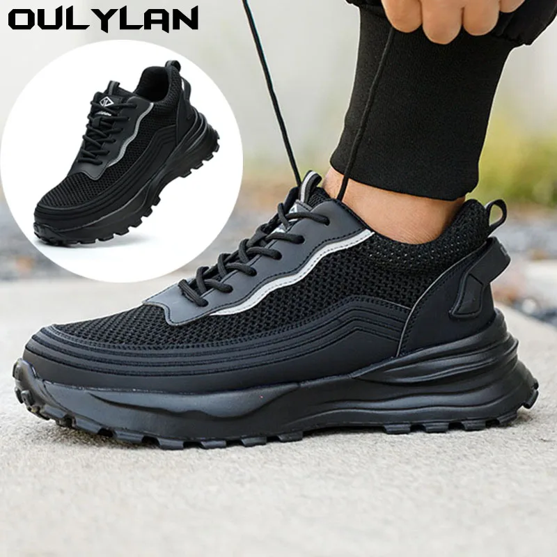 

Oulylan Site Anti-smash Anti-puncture Wear-resistant Work Safety Shoes for Men Work Boots Standard Steel Toe Construction