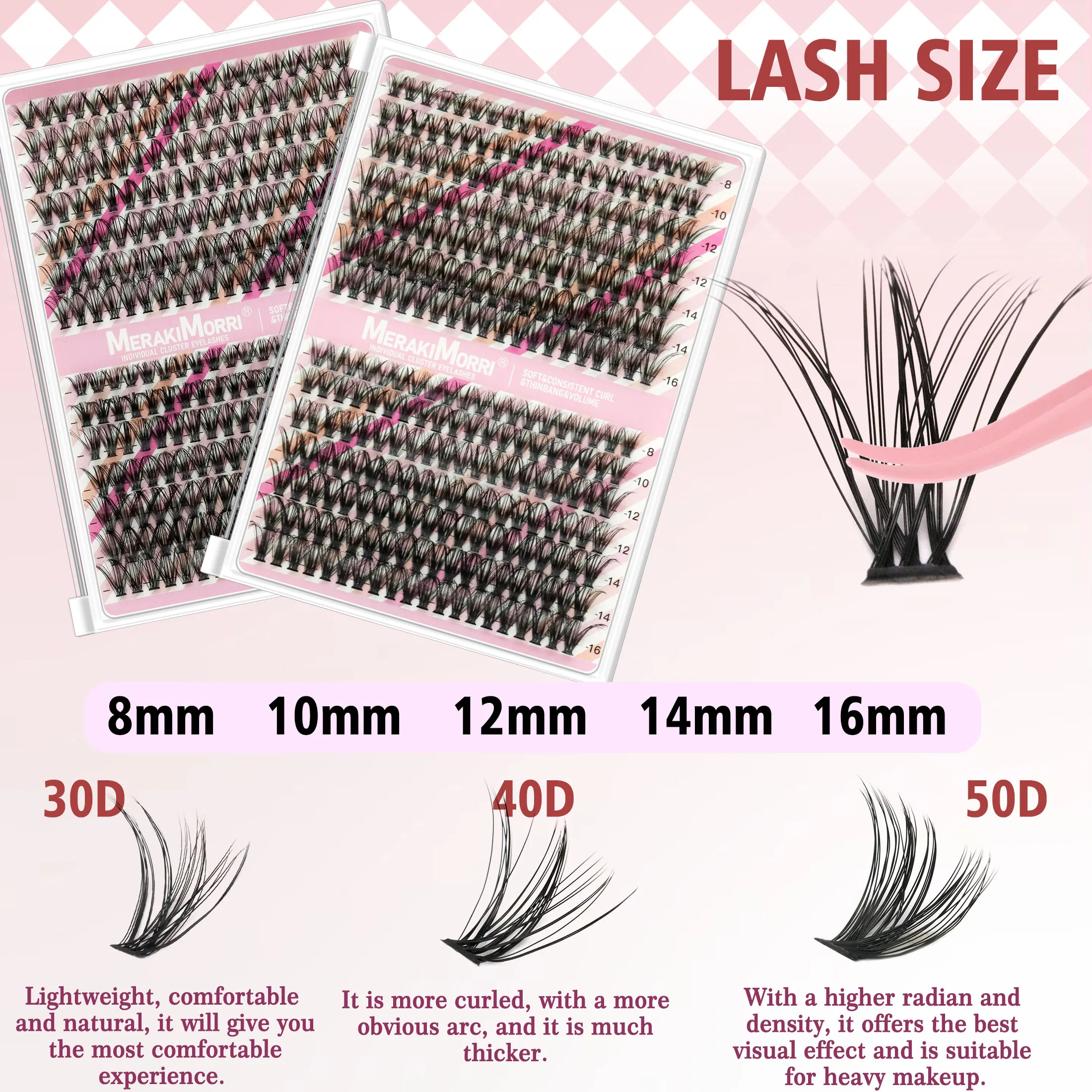 つけまつげ280束、8～16mm、接着剤とリムーバー付き、ナチュラルスタイル、オフィスワーカー/学生に最適。