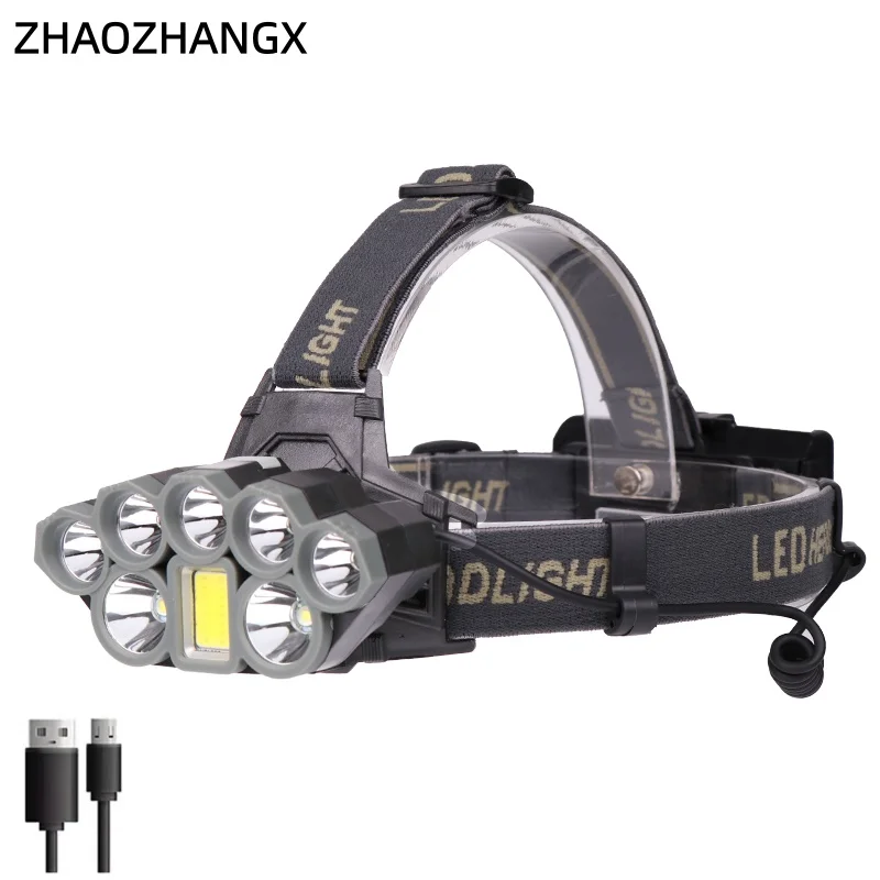 

Мощный налобный фонарь, крепящийся на шлем, многофункциональный, перезаряжаемый, для работы, походов, бега, активного отдыха, легкий, портативный, водонепроницаемый