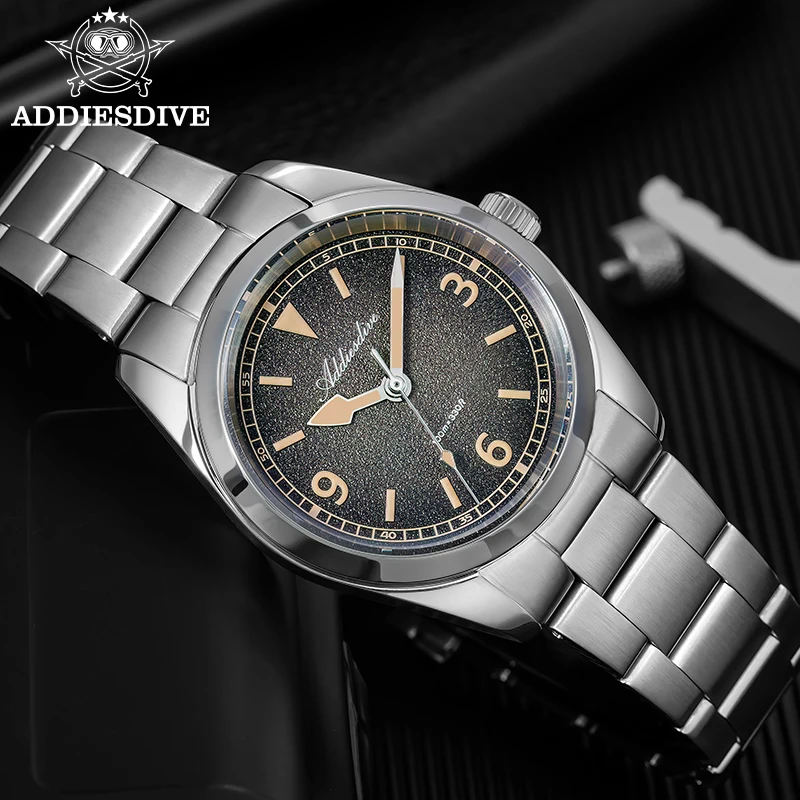 ADDIESDIVE Sapphire Crystal Watch for Women 36mm Japan 2035 10Bar Waterproof Sport Luminous Business Ladies Steel Wristwatch
