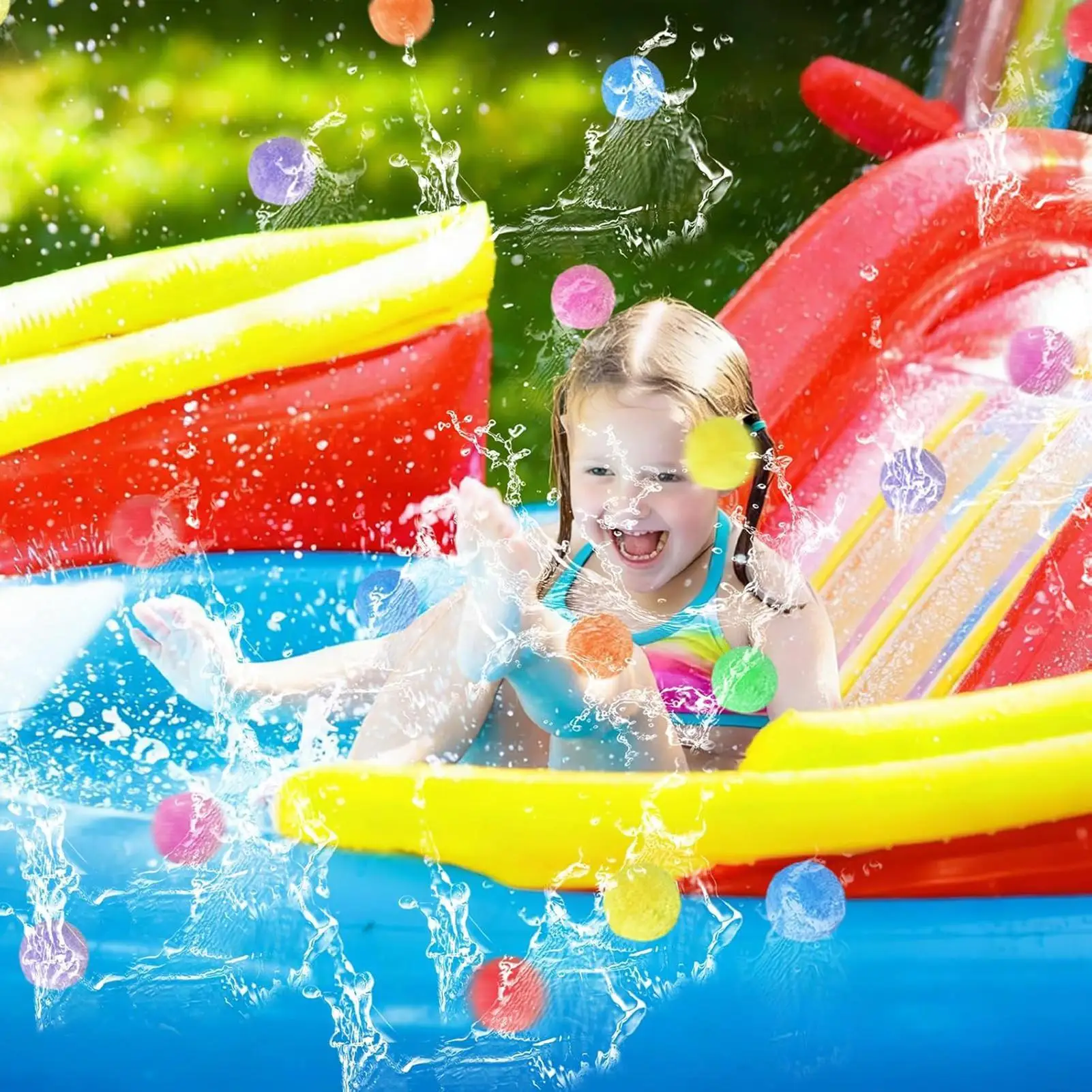 Splash Balls Bulk 100 Pieces Reusable Interactive Absorbent Game Pool Splash Balls For Boy Girl Teens Family Bath Lawn Beach
