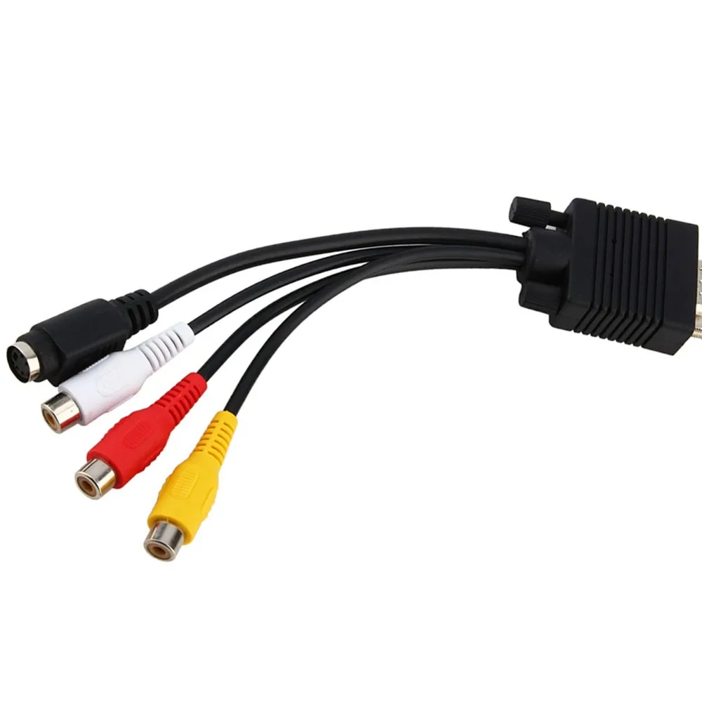 Durable 10cm VGA To S Video Adapter High Performance Practical SVGA To AV Adapter VGA To Composite Converter Laptop Use