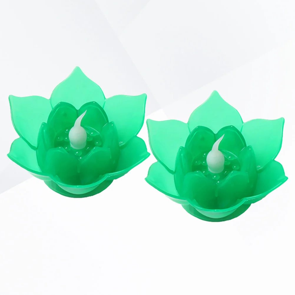 

2 Pcs LED Lotus Lamp Lanterns Flickering Flower Flameless Candles Night Lights Buddha