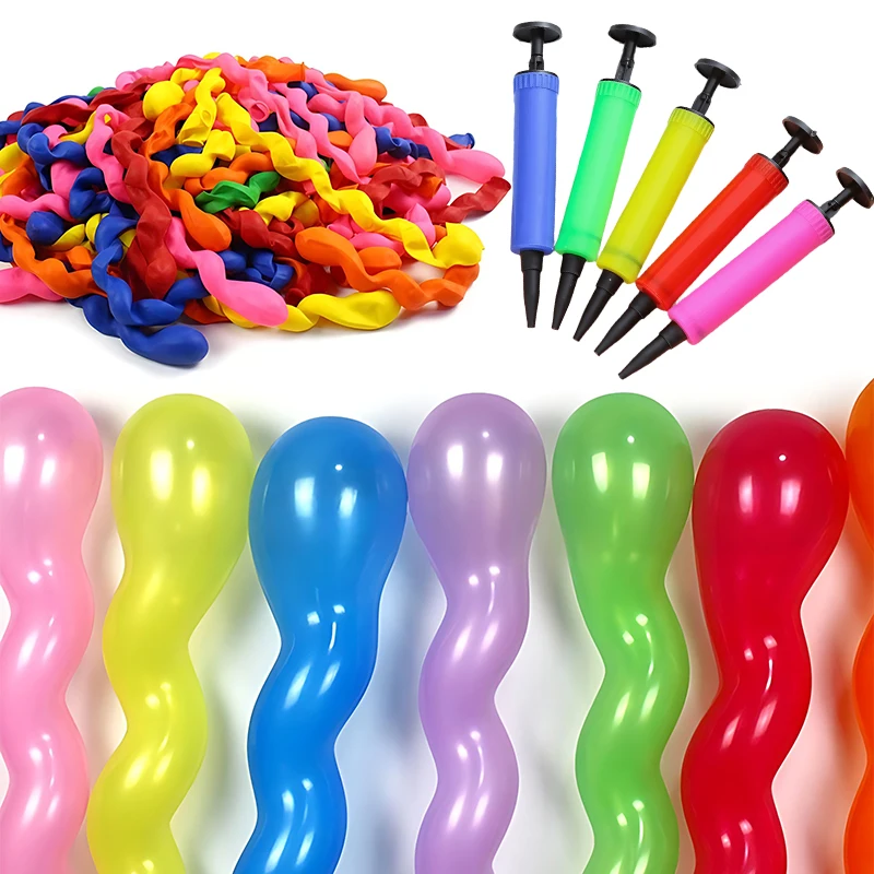 25-50 unids/pack globos en espiral de goma festivo decorativo trenzado globo largo DIY decoración conjunto hogar celebración Prop ZYF