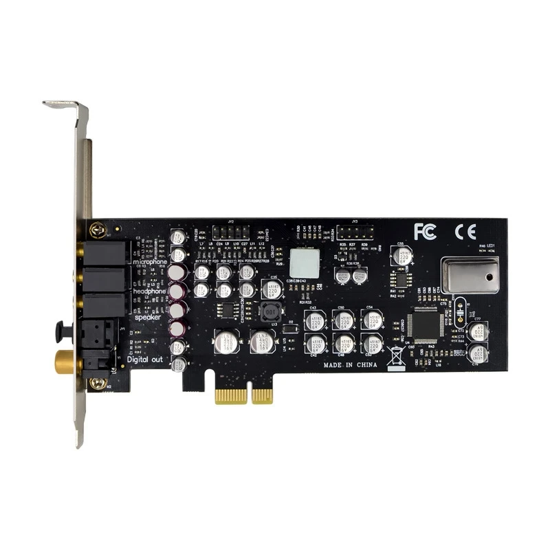 CM8828 PCI-E X1 7.1CH Professional-Grade HD Audio Card Video Gaming Equipment Expansion Card (Black)