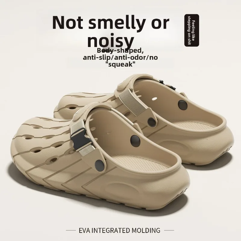 ClaWave Men Ergonomic Arch Support EVA Clogs Adjustable Heel Strap Anti Slip Thick Sole Breathable Outdoor Beach Cave Shoes