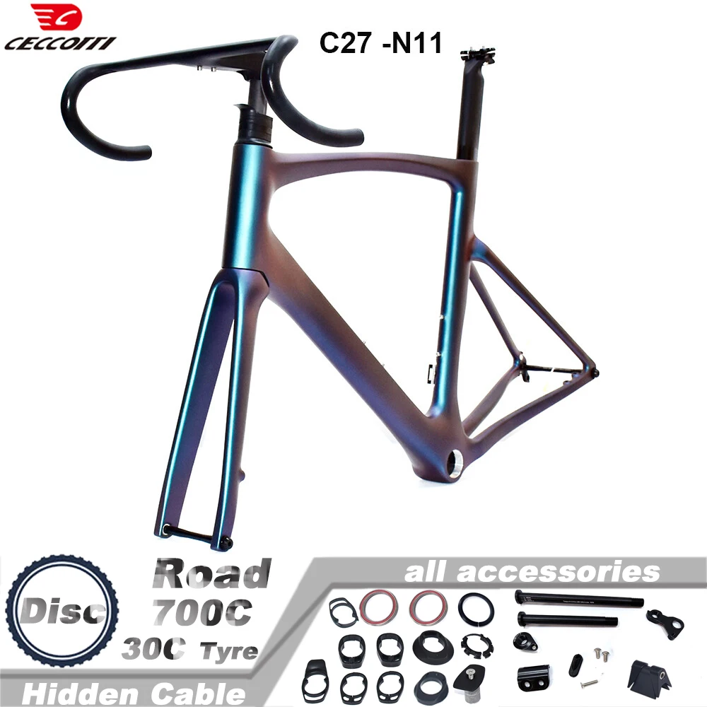 CECCOTTI RF27 Model Disc brake frame Road, lightweight carbon fiber road bike Frameset customizable color T47BB Bicycle Frame