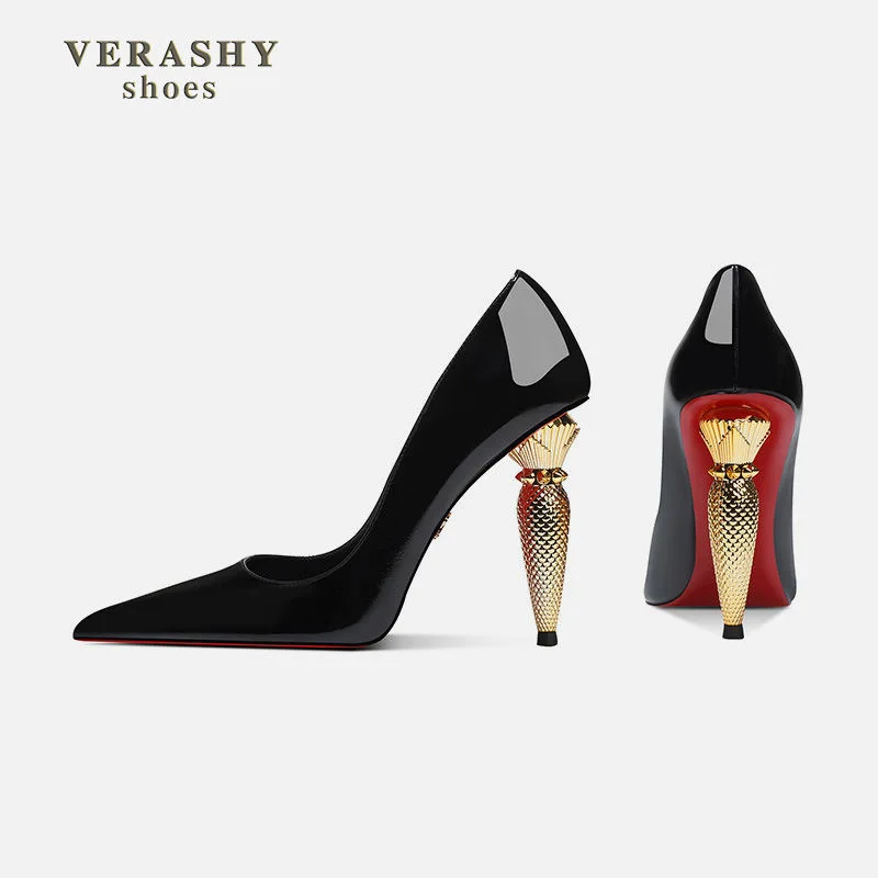 luxury Red Bottom Black Pointed toe Heels for Women Shoes 2025 Elegant and Classy Designer Slingback Heels High Quality image 3