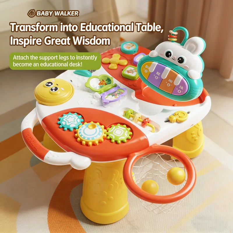 لعبة مشاية أطفال متعددة الوظائف - مناسبة للرضع من عمر 0 إلى 2 سنة. عربة المشي للتعليم المبكر للأطفال