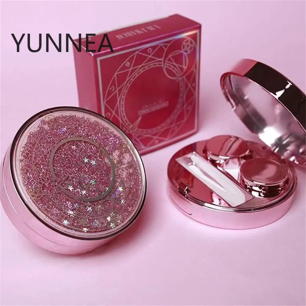 

Fashion Contact Lens Case Colored Contact Lens Case Portable Glitter Luxury Bling Stars Liquid Quicksand Contact Lens Cases