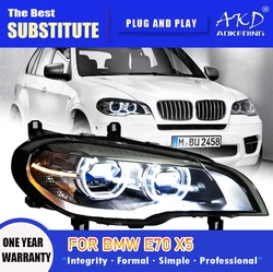 AKD Head Lamp for BMW E70 LED Headlight 2007-2014 Headlights X5 DRL Turn Signal High Beam Angel Eye Projector Lens