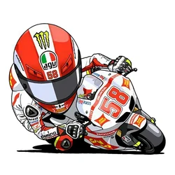 Fun Anime Motorcycle and Rider Personality CarLaptop Stickers PVC Auto Motorcycle Sunscreen Waterproof Creativity Decals Decor