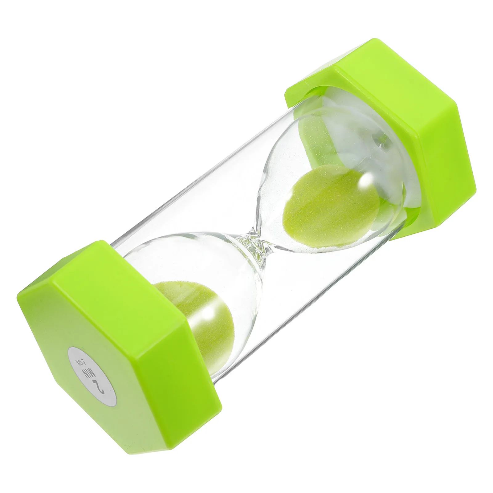 Hexagon Sand Timer Green Color 2 Minute Hourglass Silent Countdown Timer for Study Classroom Kitchen Office