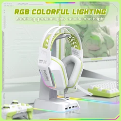 ONIKUMA X13  Over-Ear Headphones Gaming Headset Wired Cancelling Earphones Pink Cat Ears Rgb Light With Mic For PC PS4