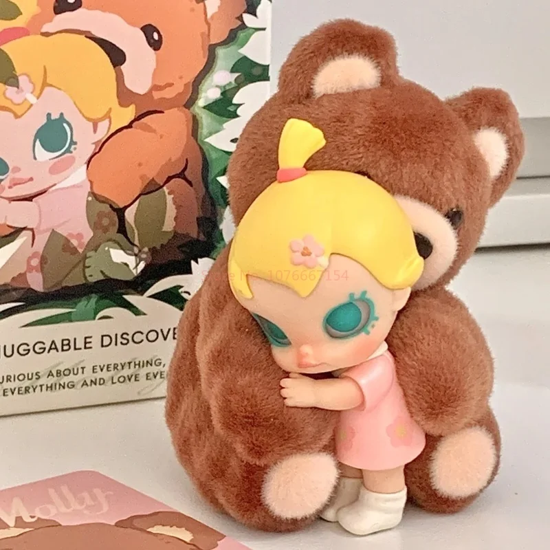 Genuíno bebê molly minha descoberta huggable série caixa cega modelo estatueta anime figura kawaii meninas decoração brinquedos de mesa presente