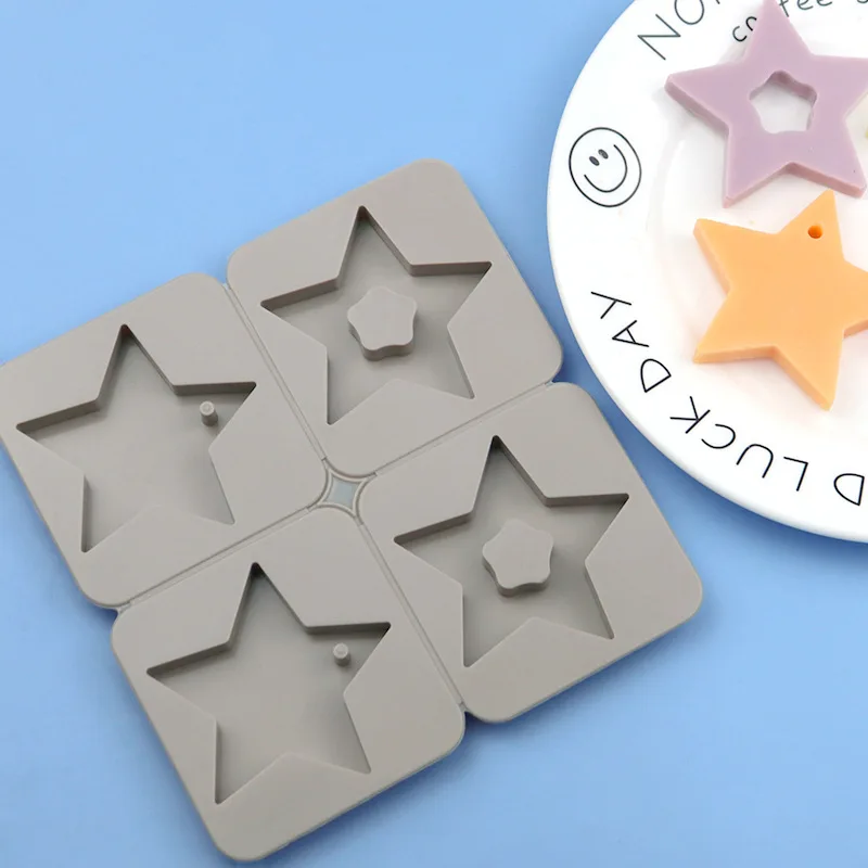 4 Sets of Pentagram Silicone Aromatherapy Molds, Candle Wax Flake Mold XG1200