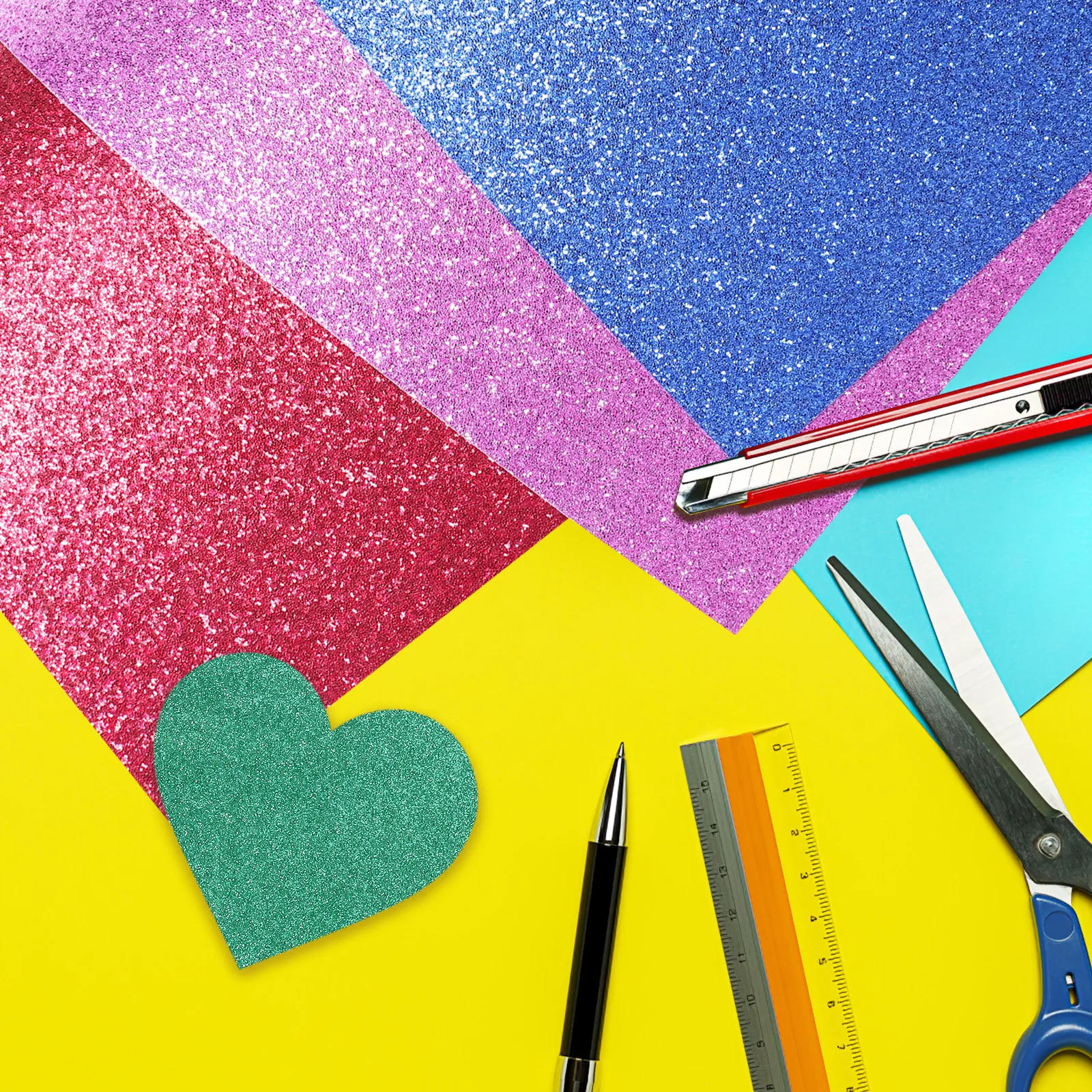 26 Sheets Paper Glitter Cardstock Metallic Cardstockpaper Decorative
