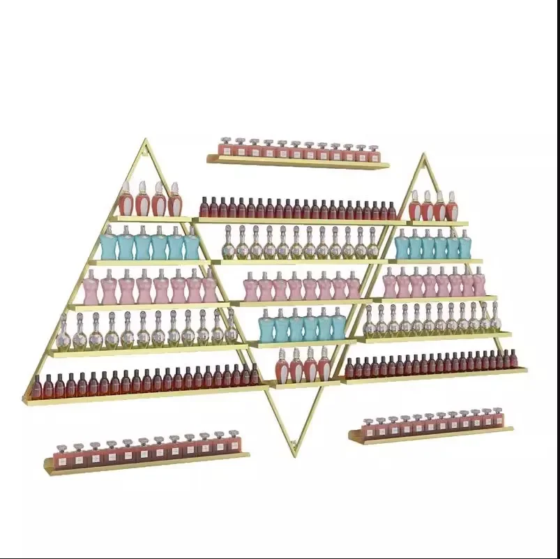 Manicure shop iron art nail rack nail polish shelf nail polish shelf display rack triangular shelf on the wall.