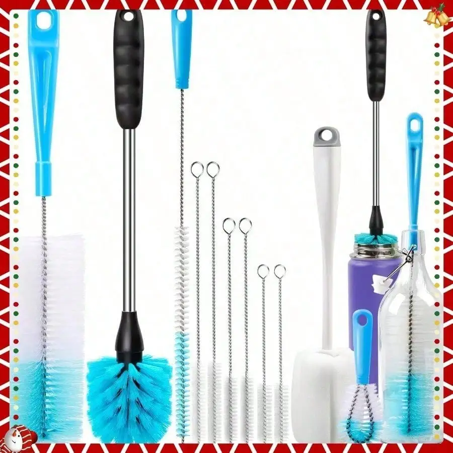 

Long Handle Bottle Brush Cleaning Set For Narrow Neck Glassware And Tube Washing With Durable Design