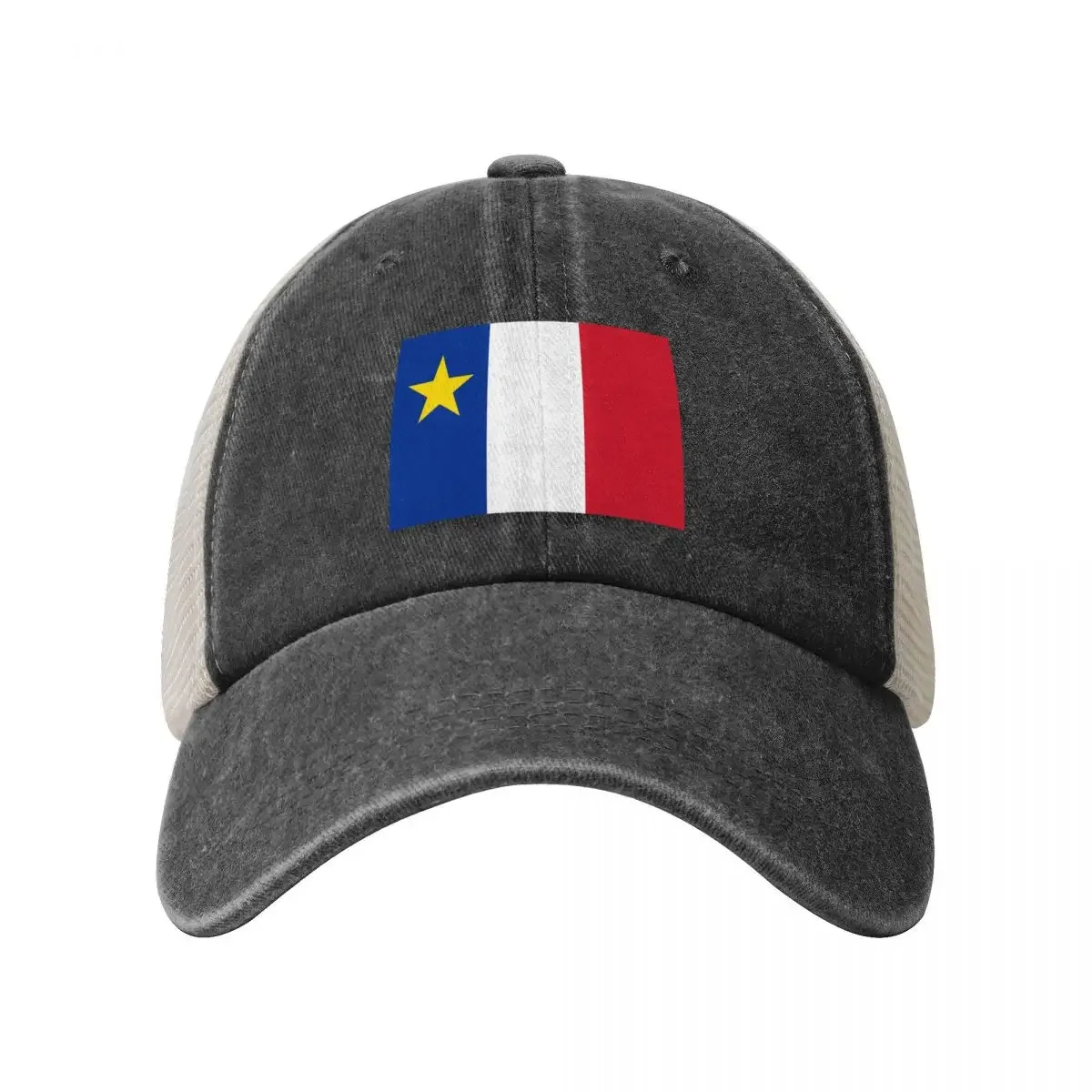 Acadie Acadia Flag blue white red North American New Brunswick Acadian French Canada HD Baseball Cap