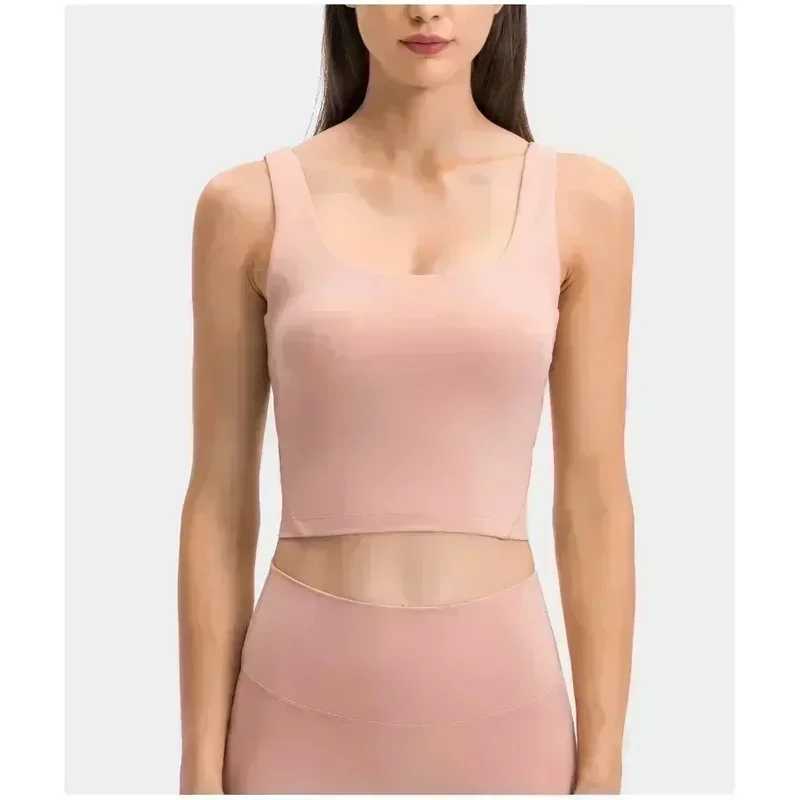 Lemon Women Underwear U Type Yoga Sports Vest with Chest Pad   Gym Sportswear Outfit Fitness TankTops Workout Bra Crop Clothing