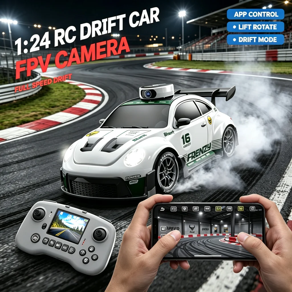 RC Drift Car with Dual Mode 20KM/H+ Camera Screen Remote Control Car Smart Induction Following Children's Toy for Kids Gift